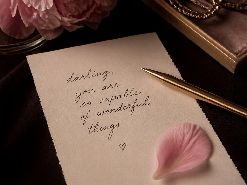 A handwritten note on textured paper